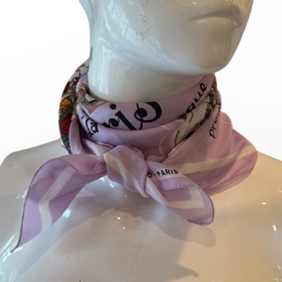 Vintage Cre’ation J. Franco Paris Scenic Souvenir Scarf Belle E’poque Print 31” - Picture 12 of 15